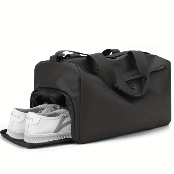 Black Fitness Bag with Shoe Compartment